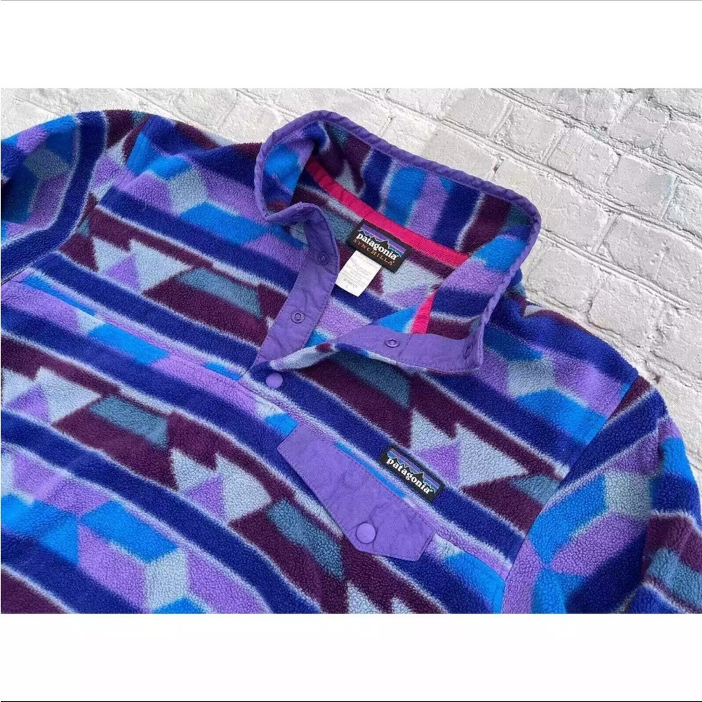 Patagonia Synchilla Fleece Pullover Retired Southwest Wild Desert Aztec Purple - Picture 2 of 5